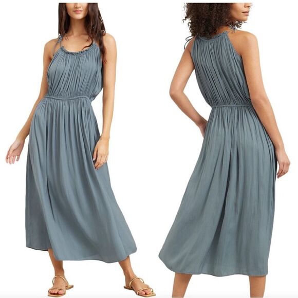Sz XS Modern Citizen Sage Aileen Tie Shoulder Maxi Dress - Picture 3 of 14